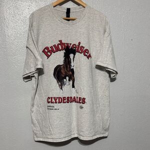 Budweiser Clydesdales Horse Light Gray 1993 Anheuser Busch Tee 2XL